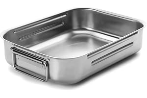 Lacor 62540A Plat à Rôtir A / T Inox.18 / 10 40X28 cm, Argent