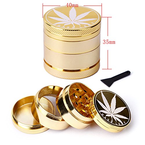 Grinder Crusher Aluminium Kraeutermuehle Gewuerzmuehle Tabakmuehle Muehle Alu Grinder Metall 3 Teilig / 4 Teilig mit Sieb Feinsieb Tabak herb mill 40mm 50mm 55mm Schwarz Rot Silber Grau Farbig Gold