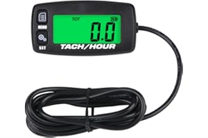 NInE-RONG HM032R Multifunktionale Batterie austauschbare induktive Hourmeter Digital Tachometer Wartungserinnerung mit 8 programmierbaren Feuermustern für Rasenmäher, Boot, Generator, Marine Motoren