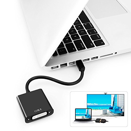 Mini DisplayPort auf DVI, Splaks1080P Vergoldete Mini DisplayPort DP(Thunderbolt Port Kompatible) auf DVI Adapter Konverter Kable Stecker Cabel für Apple Macbook Pro Air Thunderbolt TM Port kompatible-Schwarz - 7