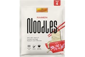 Lee Kum Kee Ramen Noodles 360 g (Pack of 1) - Asian Ramen, Ready in 3 Minutes, Hand-made Style, Tender Smooth Texture for Ramen Soup and Stir-fry, Serves 4 per pack