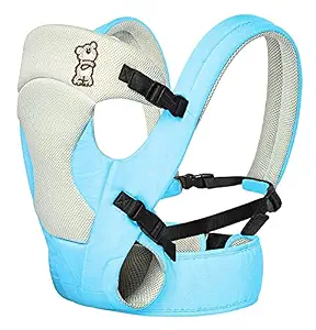 R for Rabbit Cuddle Snuggle New Baby Carriers cum Kangaroo Bag, Ergonomic Baby Carrier, Front / Back Baby Carrier Position , Adjustable Hip Seat Belt, Stylish belt for mothers, Carrier with 3 carry Position for 6 months to 24 months Kids, Max Weight up to 15 Kg ( Blue Grey )