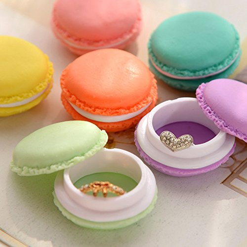 Dealglad® 6 x Aufbewahrungsbox Design Mini-Macaron, für Ring, Ohrringe, Schmuck, Aufbewahrungsbox, Schaufenster, zufällige Farbe - 3
