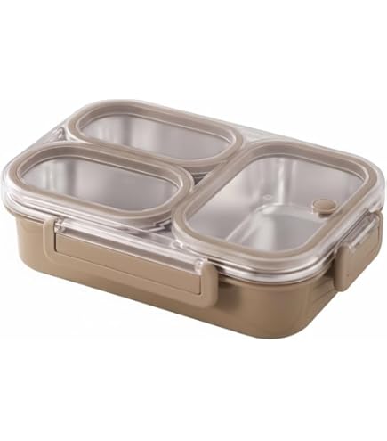 Donkoy Broodtrommel van metaal met scheidingsvakken - ontbijtbox en lunchbox van roestvrij staal 304 1000 ml voor school, kantoor en onderweg. Roestvrijstalen doseerdoos, ideaal voor alle leeftijden