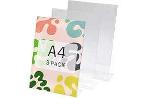 SIGEL Be!Board SY110 Soporte de Sobremesa, Inclinado, Acrílico, para A4, 3 Unidades, Transparente