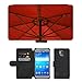 Produktbild PU Leder Wallet Case Folio Schutzhülle // M00155153 Sonnenschirm Schirm Red Stretched // Samsung Galaxy S5 S V SV i9600 (Not Fits S5 ACTIVE)