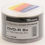 dvd imprimible costa rica 4.7GB Traxdata Ritek 50 Dvd-R Imprimible (8x) 4.7GB 1X Paquete de 50