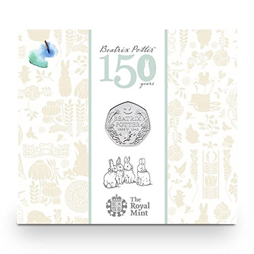 Brand New Full Collection of Brilliant Uncirculated Beatrix Potter 2016 UK 50p Five Coin Set With Presented in a specially designed case