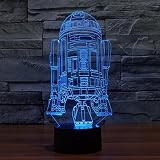SmartEra® Star Wars Force Awaken 7 Farbwechsel Roboter R2D2 Touch-3D optische Täuschung LED-Schreibtischlampe - 2