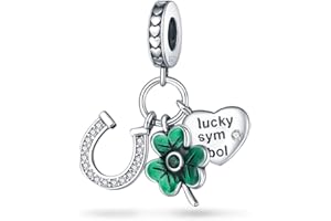 LONGLUCK Abalorios Charms Colgantes Plata de Ley 925 con Compatible con Pandora Pulsera Europeo & Collar