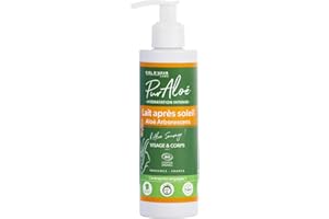 PUR ALOÉ Ciel d'Azur Labs - Lait Après-Soleil Pur’Aloé - 50% Aloé Arborescens Natif - Corps - Hydratation Intense - Certifié Bio Cosmos Organic - 98% d'Origine Naturelle - Flacon 200 ml