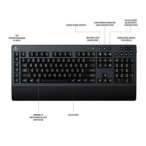 Logitech G613 - Teclado mec  nico inal  mbrico para Gaming  tecnolog  a Lightspeed  - Dise  o alem  n