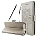 Produktbild OnePlus 5 Lederhülle - Fraelc Stylisches Bookstyle Handytasche im Baum Muster Flip Case für OnePlus 5 (5,5 Zoll) Brieftasche Case Hülle mit Kartenfächer und Geldtasche Leder Etui Schale Grau