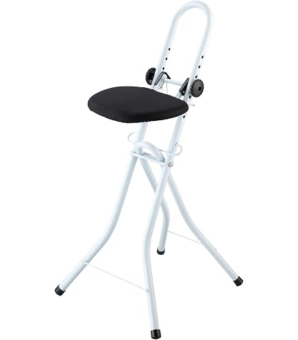 Chaise à roulettes réglable pour bureau, cuisine, dentiste, boutique, laboratoire et maison (Noir