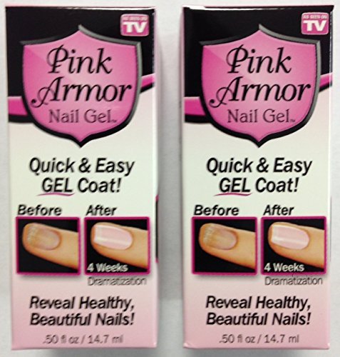 As Seen On Tv Set Of 2 Pink Armor Nail Growth Formula Treatments, 0 50 Fluid Ounce