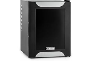 KLARSTEIN Mini Frigo de Chambre de 33L pour Snacks et Boissons, Top Silencieux, Petit Bar, Réfrigérateur Camping, Cosmetique, avec Étagères Réglables, 5-15°C