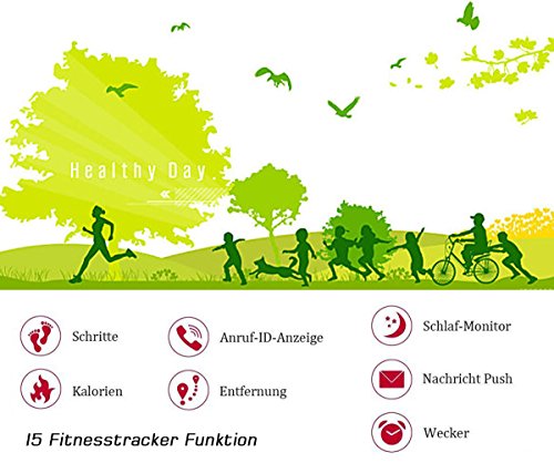 Efoshm Bluetooth 4.0 Fitness Aktivitätät Tracker Wearble Smart Band for Activity Tracking with Pedometer, Calorie, Counter and Alarm, Sleeping Monitor Smart Band Watch für iOS and Android Smart Armband - 7