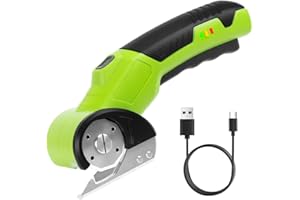Kartonschneider Elektrischer, Kabelloser Schneider mit Sicherheitsschalter und LED-Leuchte, Rotationsschneider Wiederaufladbar 240 Hüben/Min für Präzises Schneiden von Pappe,Stoff,Teppich,Leder, Filz