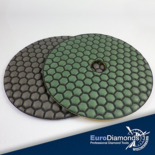 Diamant Schleifpads Dia-Dry, 50er und 100er Körnung, Ø 125 mm, für Trockenschliff, Naturstein, Marmor, Granit