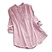 Produktbild Geili Casual Frauen Stehkragen Langarm beiläufige Lose Tunika Tops T Shirt Bluse Damen Sommer Herbst Langarmshirt Freizeit Oberteile