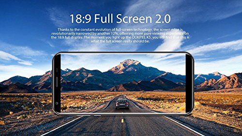 Unlocked Smartphones 4G,OUKITEL K5 - 5.7 inch HD (18:9 ratio) Android 7.0 4G smartphone 2GB+16GB 4000mAh Battery Triple cameras (5MP+2MP+16MP) Blue