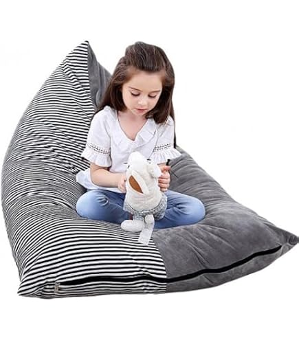 Pouf Rangement Animaux En Peluche IFCOW - Siège Enfant 65x95x55cm En Toile