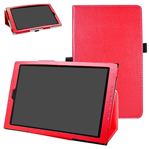 Medion Lifetab X10302/X10301 hülle,Mama Mouth Folding Ständer Hülle Case mit Standfunktion für 10.1" Medion Lifetab X10302/X10301 Android Tablet PC,Rot