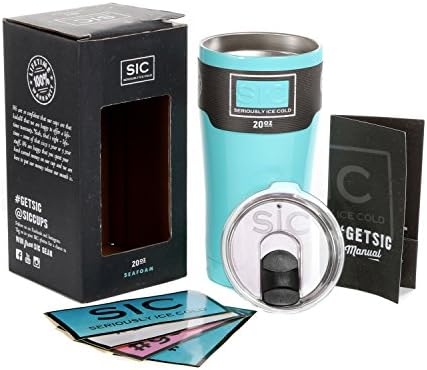 New & Improved Design 20 Oz. Seafoam SIC Cup with SIC Unbreakable/Splashproof Lid (20 Oz., Seafoam Blue)