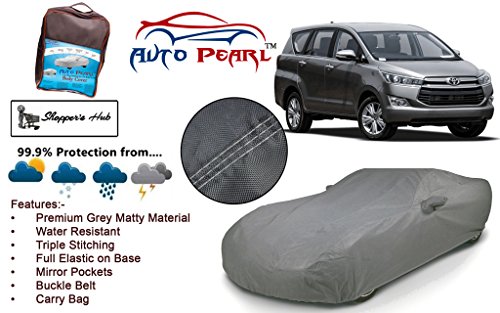 Auto Pearl - Tripple Stich Premium Grey Matty Car Body Cover with Mirror Pockets, Buckle Belt & Carry Bag For - Toyota Innova Crysta RS.1299 (53.00% Off) - Amazon