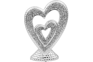 The Leonardo Collection Scultura in argento con brillantini per interni, decorazione decorativa a forma di cuore