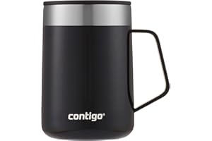 Contigo Streeterville Desk Mug, vaso de café aislado con asa de acero inoxidable, vaso de café para llevar con tapa, mantiene el calor hasta 5 horas, óptimo para oficina u hogar, 410 ml