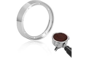 KTXABY Magnetyczny lejek dozujący 54 mm, pierścień dozujący espresso, aluminiowy pierścień dozujący do kawy z 8 potężnymi magnesami, kompatybilny z pasującym do portafiltra Breville Sage 54 mm (srebrny)