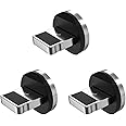 JMF Tech Magnetic Connector, 3 Pack Magnetic Type lightening/I-Phone, Connector. for Charging Cable Charge Cord, No Cable. (3 Pack Lightening)