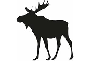 EASYDRUCK24DE Adesivo per auto con alce I 120 x 126 mm I Nero I Piccolo Camper Sticker I Scandinavia I Naturali per lunotto posteriore I kfz_636