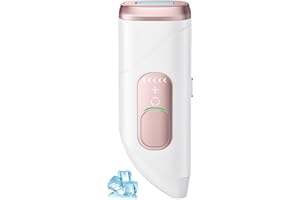 Prettivo Ice Cooling IPL Hair Removal Device, Laser Hair Removal Device with 600NM Red Light Tech, Unlimited Flashes, Auto/Manual Modes, IPL Hair Remover for Women