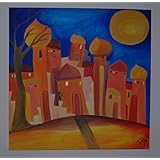 Bild auf Leinwand, Acrylmalerei, Stadtlandschaft, Original