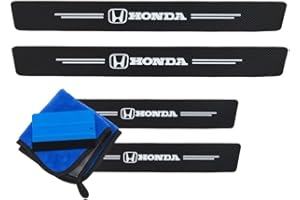 ODOKIT Seuil De Protection Porte Fibre De Carbone Noir - Compatible avec Honda Civic, CR-V, HR-V, Jazz, Accord, Prelude - Accessoires 4 Pièces - Facile à Installer - Pose Rapide - Look Sportif