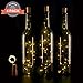 4 Stück LED Flaschenlichter Lichterketten, Magift 30in(75cm) Silber Beschichtet Kupfer Draht mit 15 Fairy Micro Stimmungslichter LED Lichter, Akku Powered Korken Weinflaschen kette Lichter für Party, Garten, Schlafzimmer, Weihnachten, Halloween, Hochzeit, Beleuchtung Deko (warmweiß)
