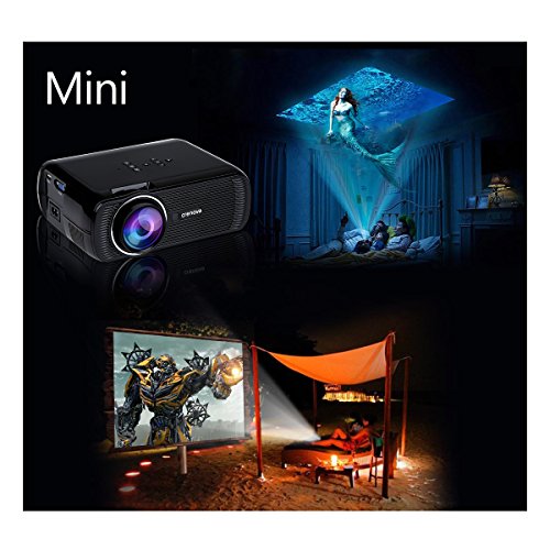 Crenova XPE460 Beamer 1200 Lumens 800*480 Auflösung Augenschutz inklusive HDMI Kabel – Schwarz - 8