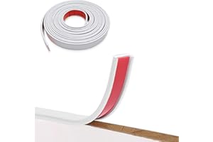 ZOSPPEI Bordi per mobili a forma di U, 5 m di bordi flessibili da attaccare e staccare, bordi autoadesivi, bordi per mobili fai da te per tavoli, armadi, restauro di mobili (20 mm, bianco)