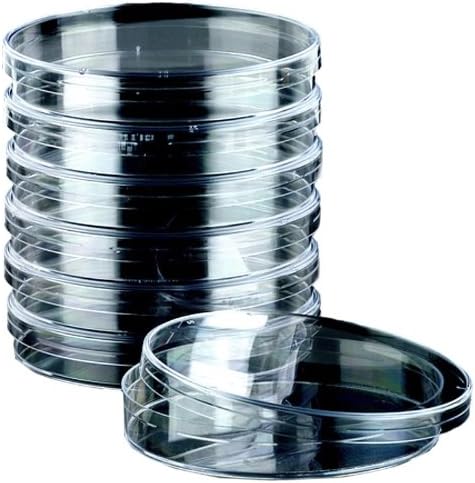 Sterilin 502014-02 Plastic Sterile Petri Dish, with Single Vent, Top And Bottom, 15mm OD x 100mm Height (Pack Of 20)
