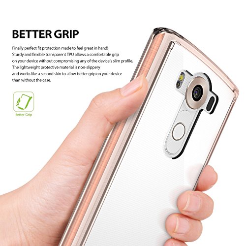 Ringke - Funda lg v10  fusion  crystal view  choque absorci  n tpu bumper  protector de pantalla libre  mejora el aspecto original resistente a ara  azos claro pc volver delgada piel personalizable lg v10 cubierta