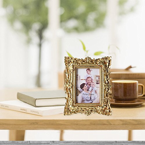 Giftgarden Bilderrahmen 10x15cm Barock golden viereckig golden Geschenke Freunde - 2