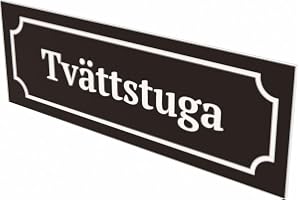 Nosico Rumsskylt för hemmet – Svensk text – Självhäftande skylt i gravyrplast 1,5 mm – Med 3M tejp – Dörrskylt för rum och ut