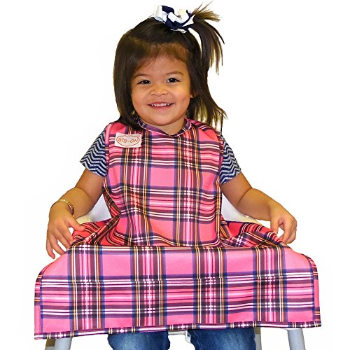 Bib de on, Baby/Niños Completo Cuerpo de babero/delantal, edad: 0 - 4 + Talla Única. Pink Plaid