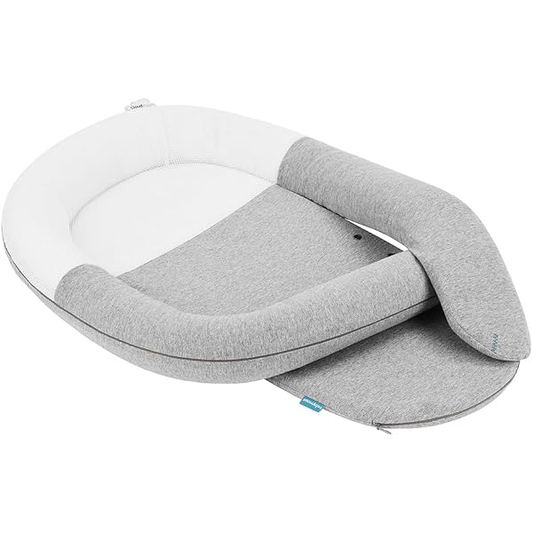 Transat Évolutif Doomoo Nid - Pouf Bébé Microbilles De 0 à 30kg - Plateau Harnais Et Plateau Libre - Gris Girafe