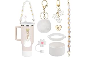 RIRIDAMAI stanley cup accessori set,Set di accessori Stanley Cup,cinghia per manico per bottiglia d'acqua,stivale in siliocne Stanley Cup,copertura in cannuccia in siliocne,ciondoli Stanley per Stanley Cup da