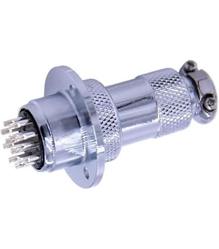 Connecteur Circulaire Aviation GX25 12 Broches - Montage Sur Panneau, Soudure, Alliage Aluminium, Argenté - Neuf, Chine
