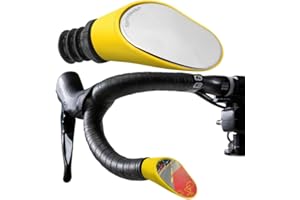 Sprintech Rétroviseur convexe léger, entièrement réglable et sans vibrations avec 9 couches de revêtement chromé et coque en ABS antichoc pour barres de 20 mm de diamètre Jaune