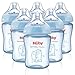Nûby Nuby Natural Touch Decorated Baby Bottles (6 Pack, Blue)